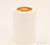 Nuri-Muji Color tin tea canister wide1.2kg (42.3oz) Eggshell White with Gold knob