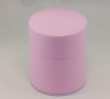 Color tin tea canister wide type 200g 7oz Lilac